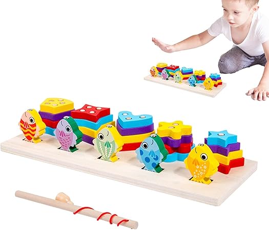 Multi-functional Wooden Shape & Magnetic Fishing Board