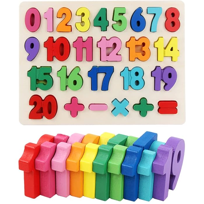 Wooden Number Puzzle 0-20 With Signs