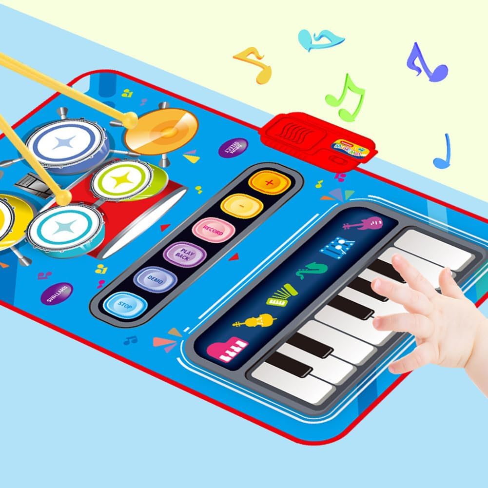 2in1 Electronic Kids Musical Drum Piano Play-Mat