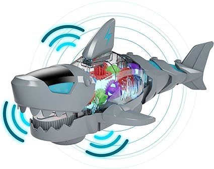 Transparent Gear Robot Shark With Light & Music