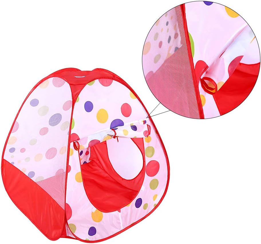 3in1 Foldable Tunnel Tent House - Red