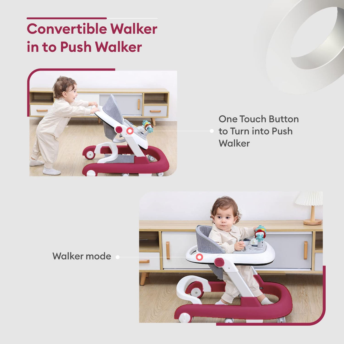 Convertible Baby Walker With Light & Music