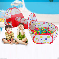 3in1 Foldable Tunnel Tent House - Red
