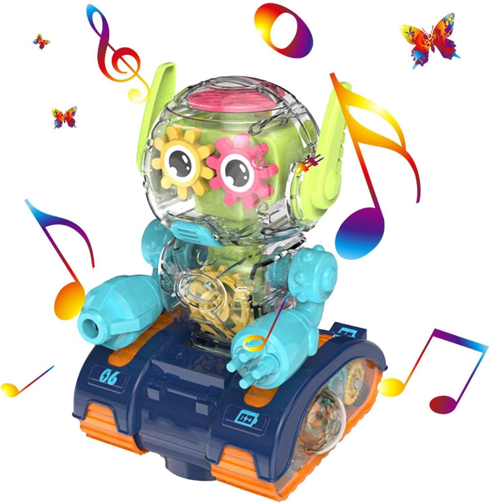 Electric Transparent Light & Musical Gear Robot