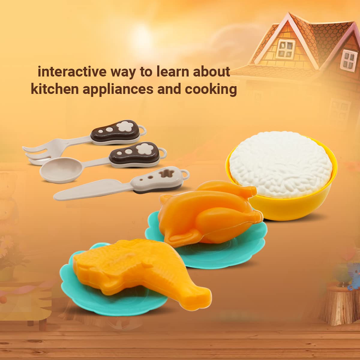 11Pcs Pretend Play Mini Rice Cooker Set With Smoke