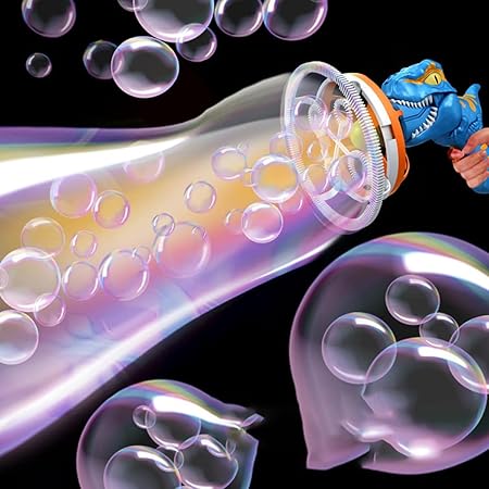 2in1 Electric Dinosaur Colorful Bubble Blowing Gun