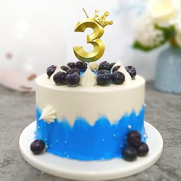 Number 3 Crown Designed Birthday Candle