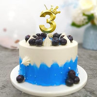 Number 3 Crown Designed Birthday Candle