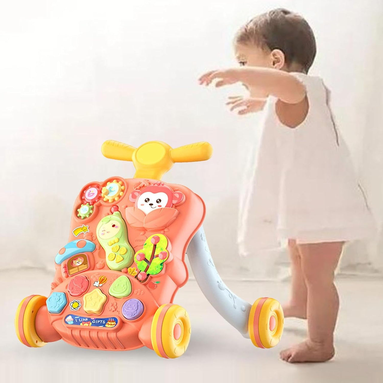 Multi-functional Baby Puzzle Activity Walker - Red