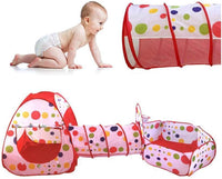 3in1 Foldable Tunnel Tent House - Red