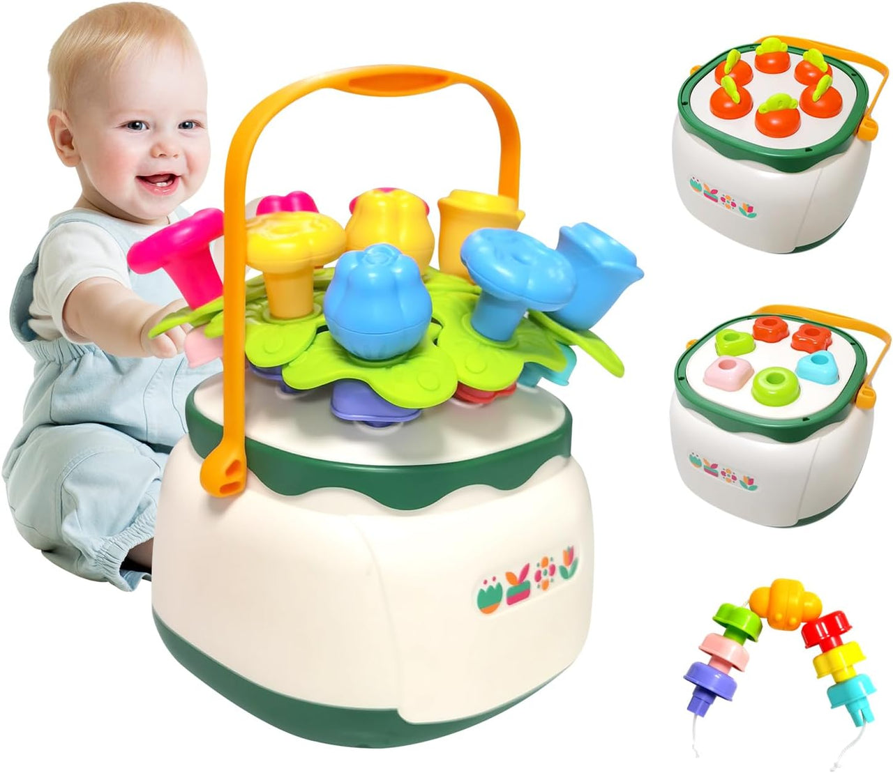Huanger Montessori Flower Nails Bucket