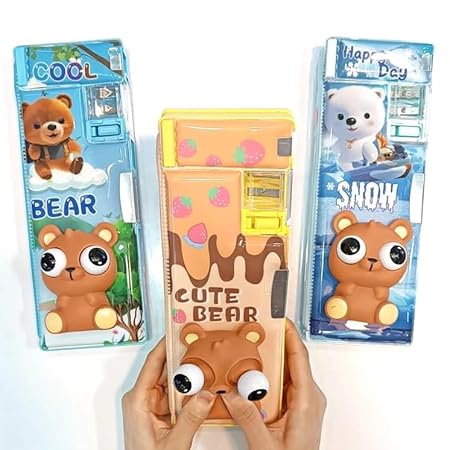 3D Bear Squishy Pop Eyes Magnetic Geometry Box