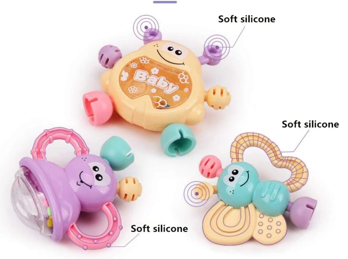 5Pcs Premium Baby Animal Rattles & Teether Set - Assortment