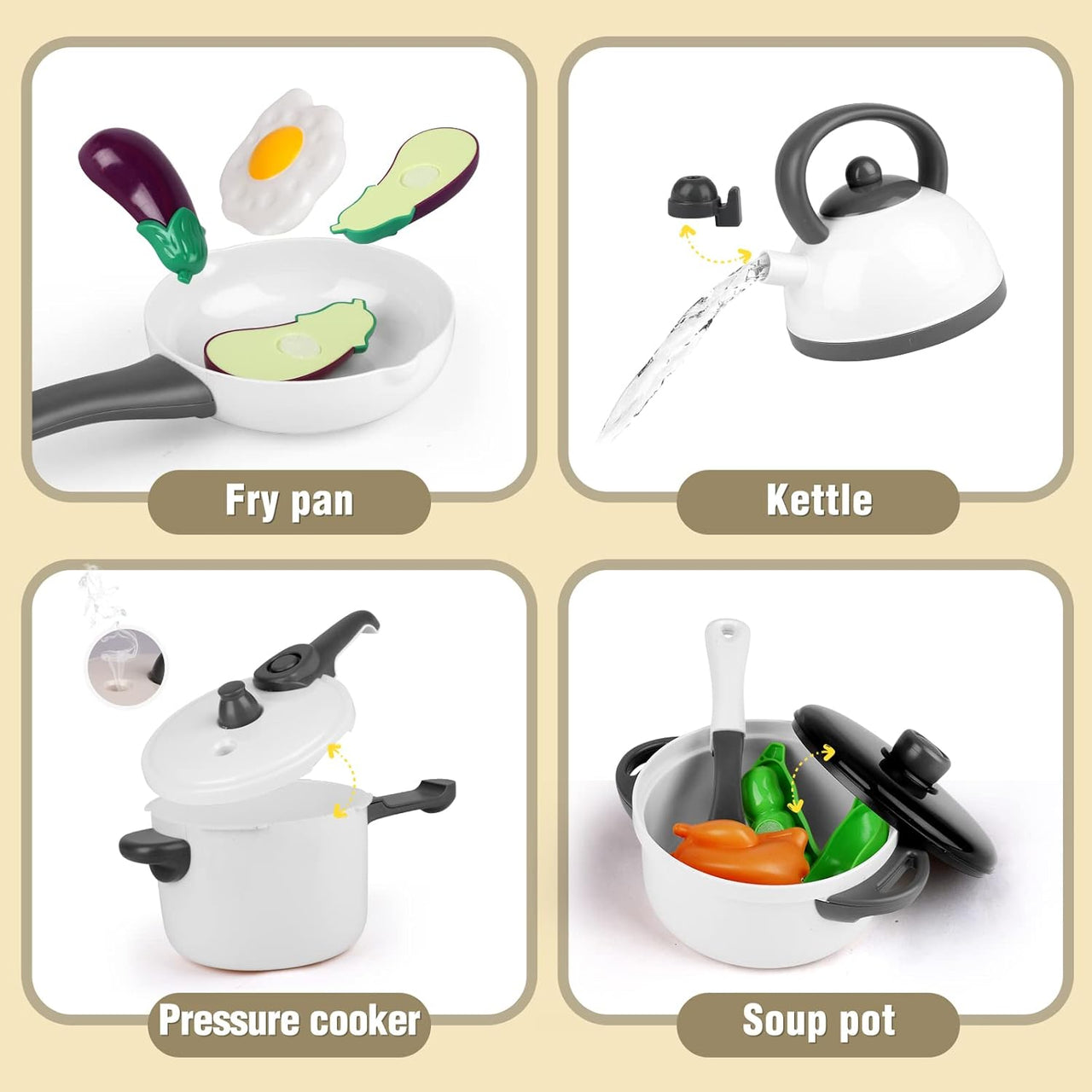 Kids Pretend Kitchen Cooking Toys Set