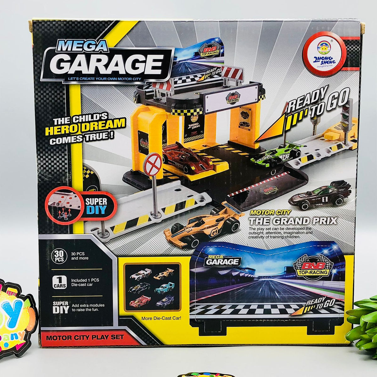30Pcs DIY Manual Mega Garage Set With Alloy Car