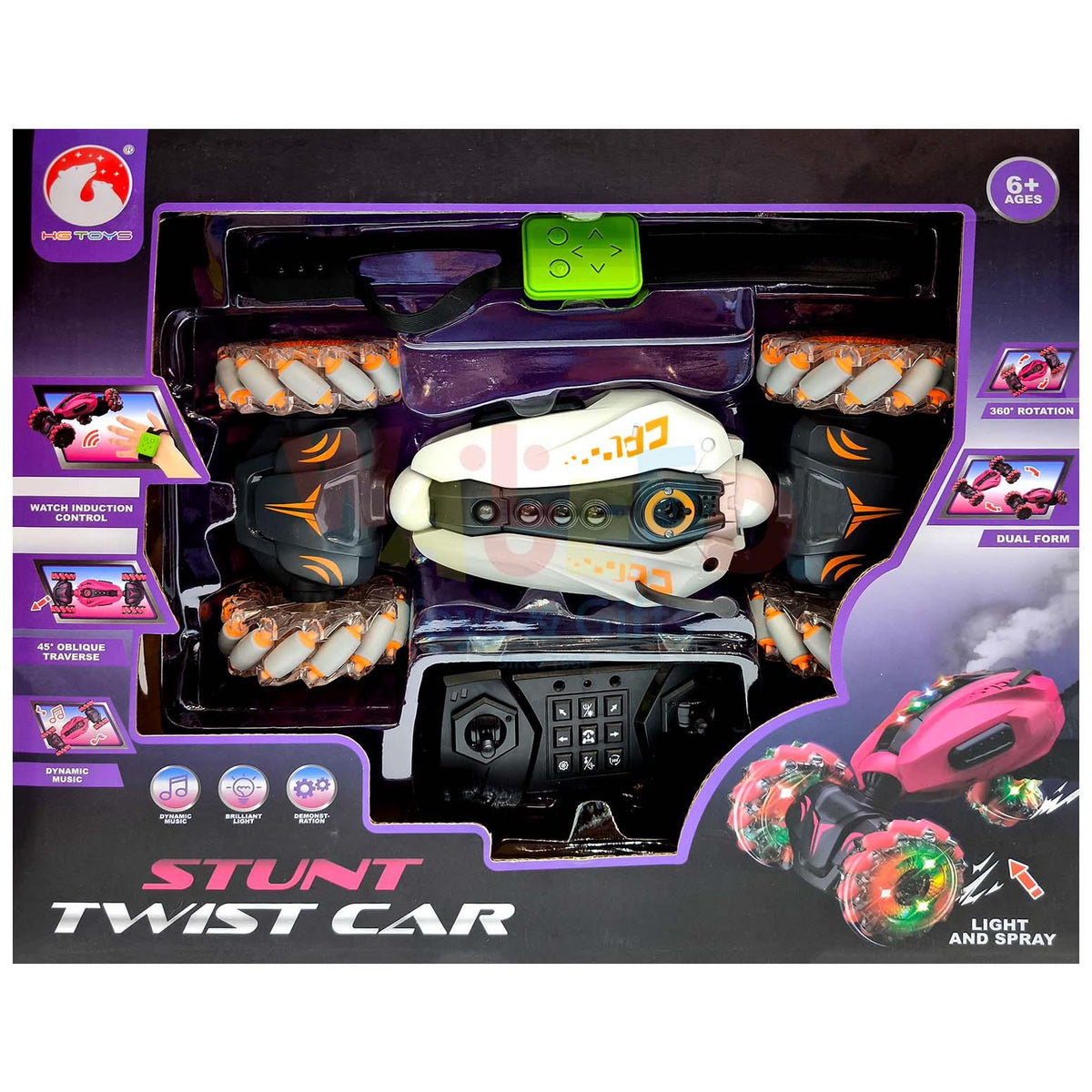 Remote & Gesture Control Dual Form Spray Stunt Twist Car
