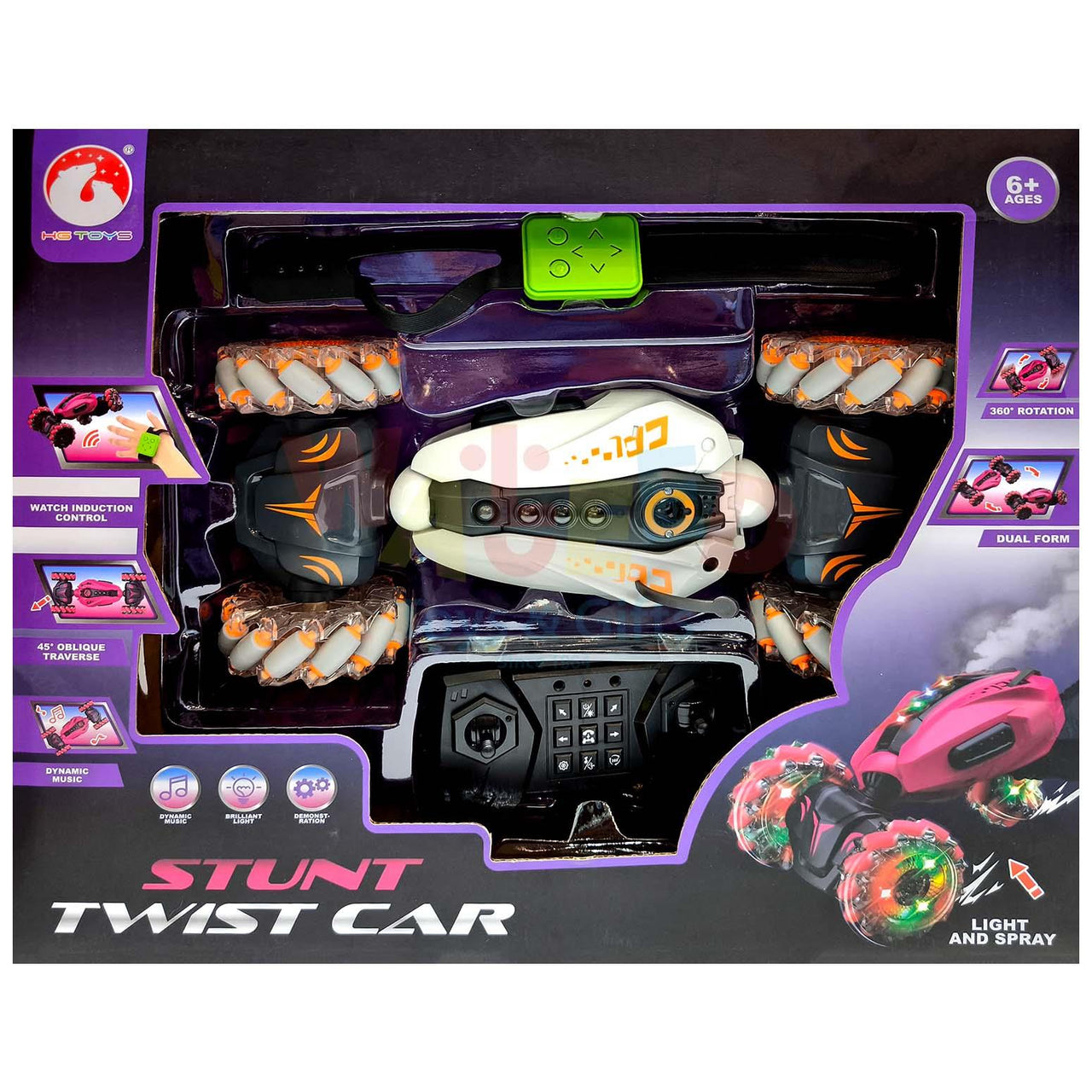 Remote & Gesture Control Dual Form Spray Stunt Twist Car