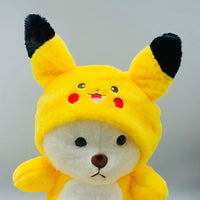 12* Inches Premium 2in1 Hoodie Pikachu Bear Stuff Toy