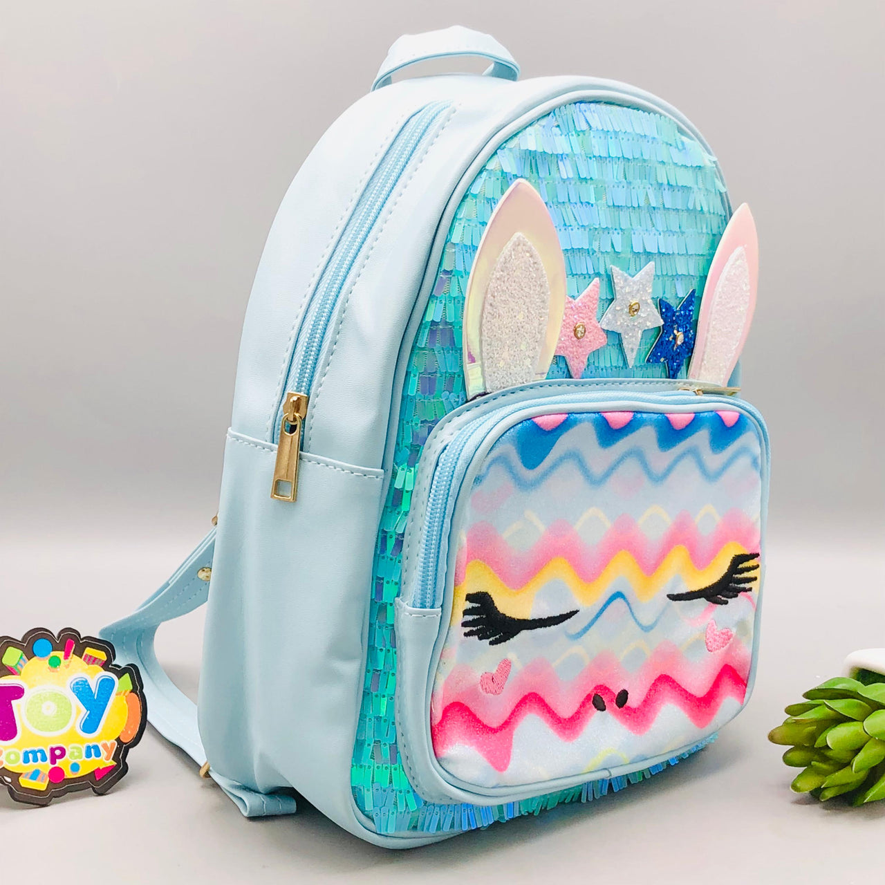 10* Inches Girls Fancy Unicorn Backpack - Blue