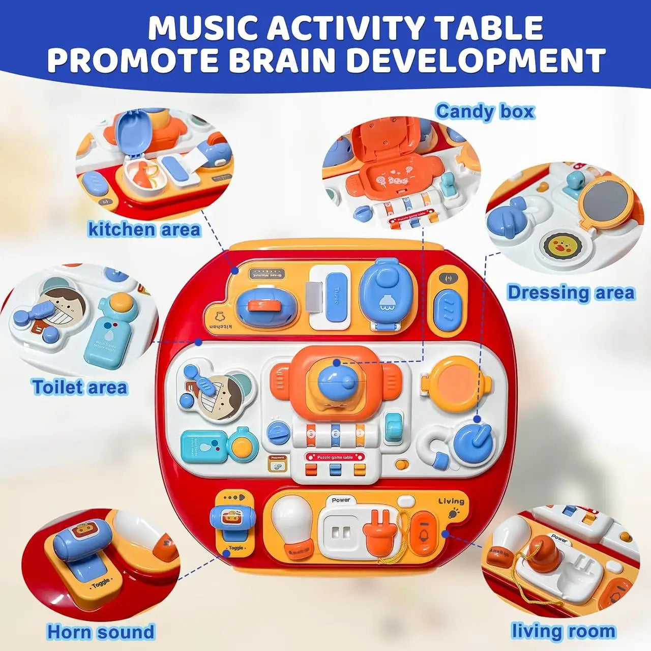 Multi-functional Toddlers Puzzle Activity Table