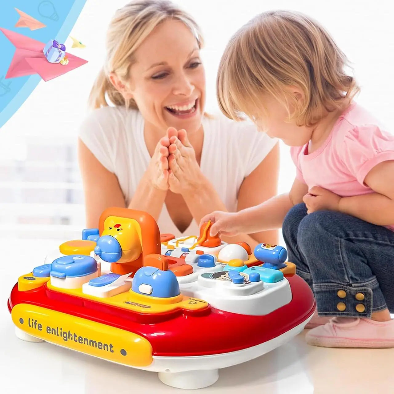Multi-functional Toddlers Puzzle Activity Table