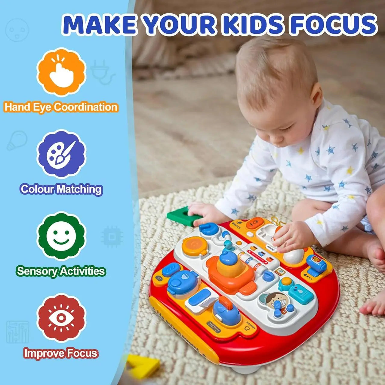 Multi-functional Toddlers Puzzle Activity Table
