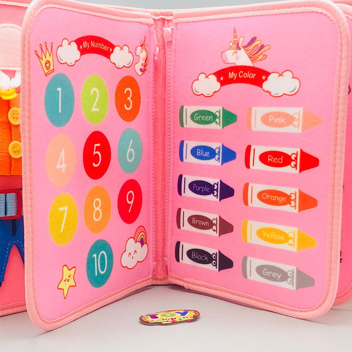 Montessori 8 Pages Multi-functional Activity Busy Book - Pink