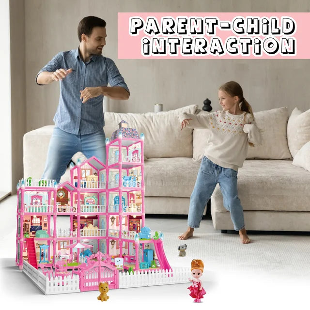 374Pcs L.O.L Villa Doll House Play Set