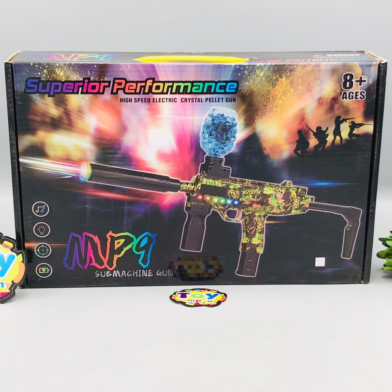 MP9 Rechargeable Gel Blaster Shooting Gun With Colorful Light