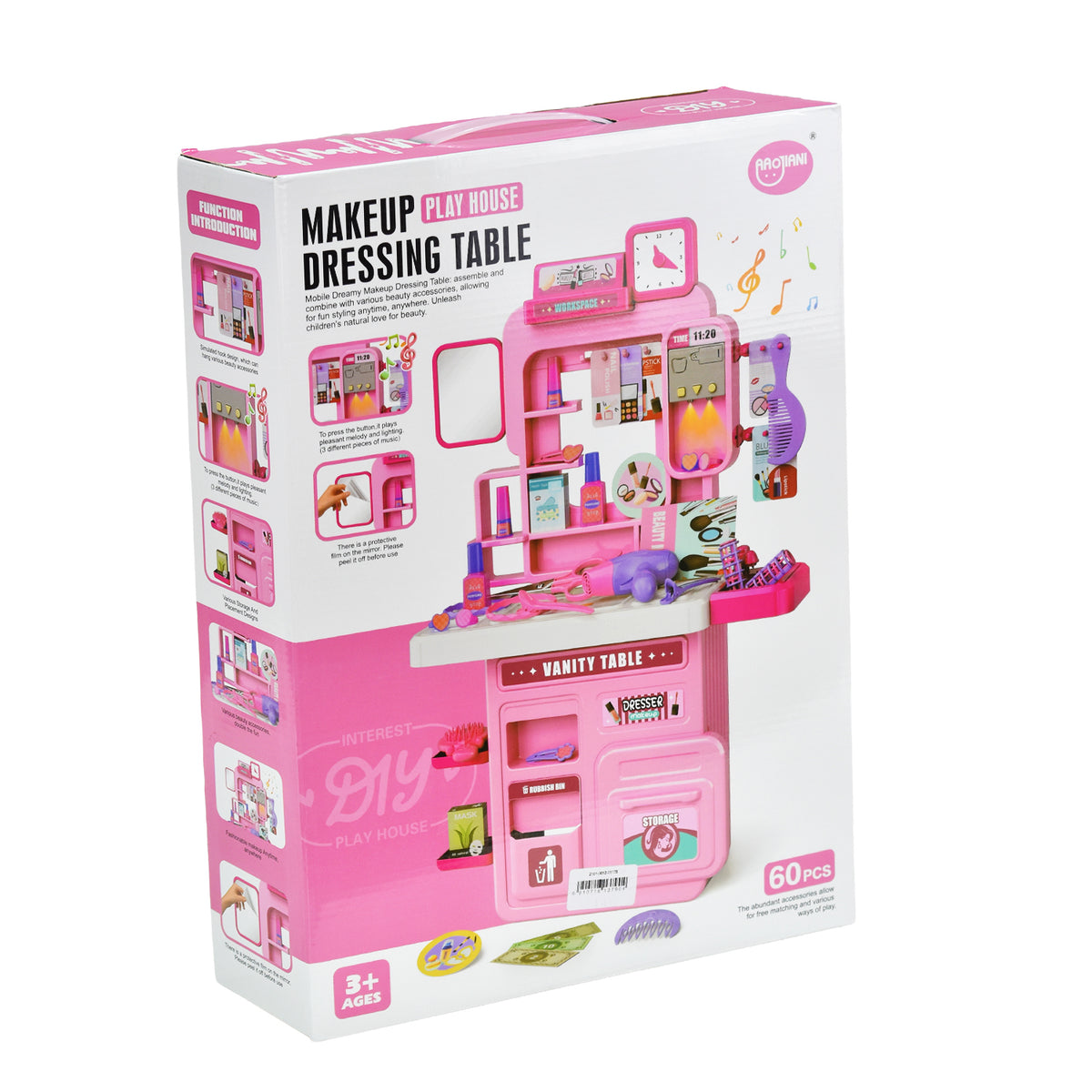 63Pcs DIY Little Beautician Vanity Dressing Table