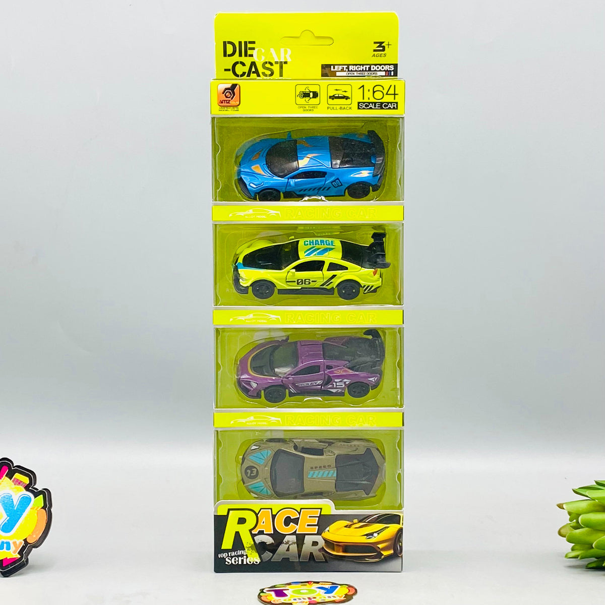 1:64 Diecast Mini Pullback Cars Set - 4Pcs