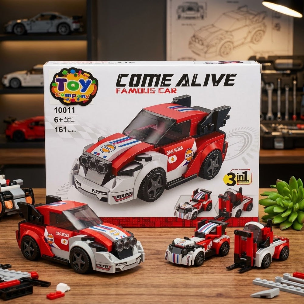 DIY 3in1 Gulf Racing Car Lego Bricks Set - 161Pcs