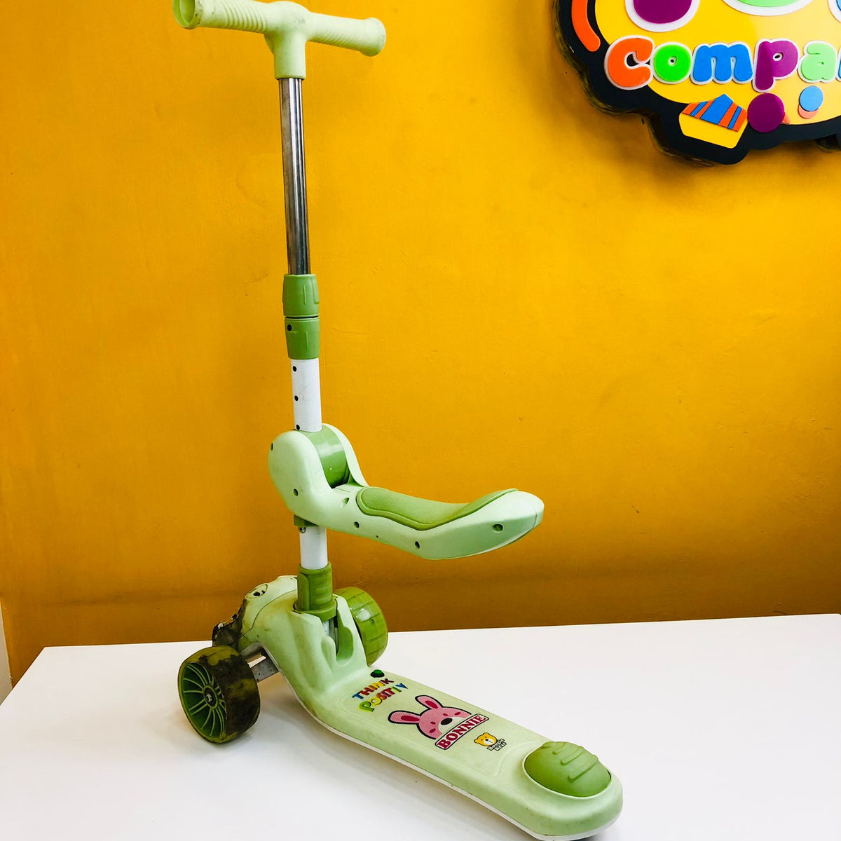 Green Bunny Height Adjustable Kids Scooter - Major Fault