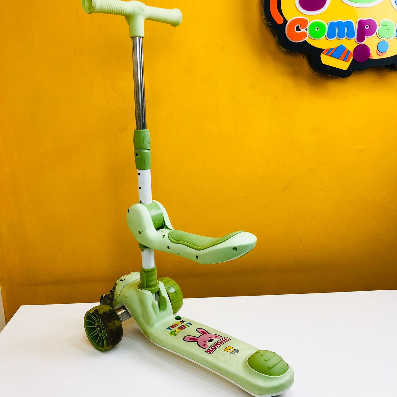 Green Bunny Height Adjustable Kids Scooter - Major Fault