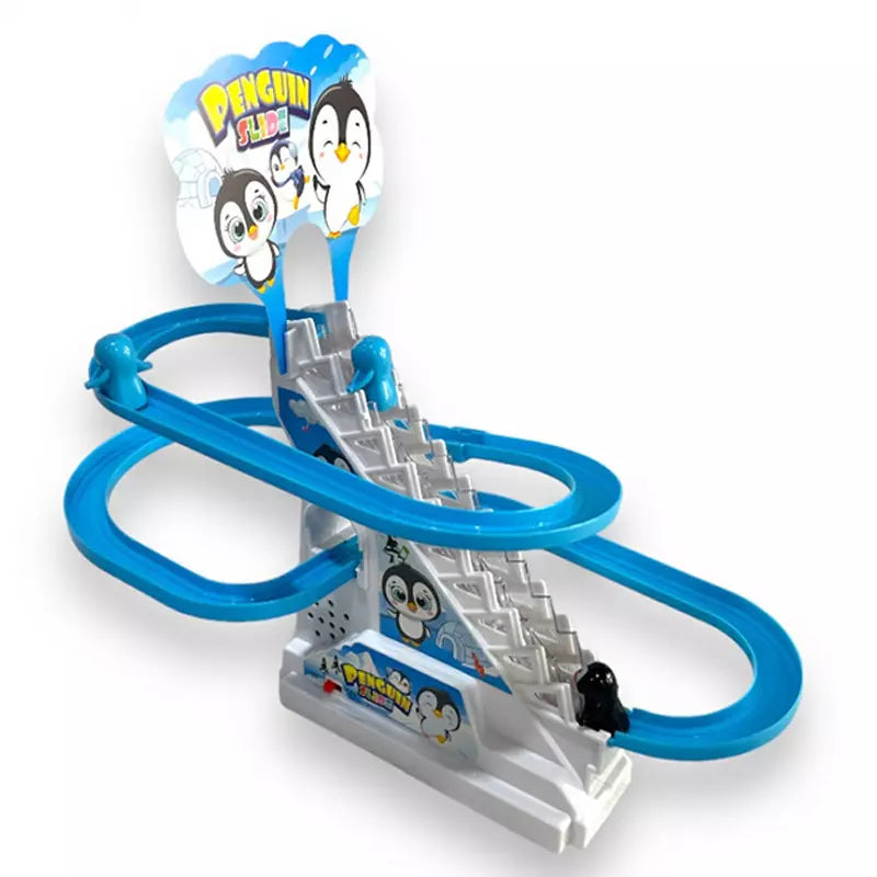 Electric Penguin Slide Racing Track Set With Light & Music