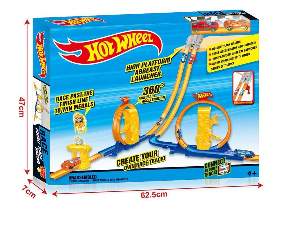 Hot Wheel Double Track Racing With 2Pcs Alloy Cars