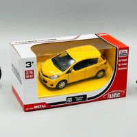 1:36 Diecast Metal Toyota Vitz Model Car - Yellow