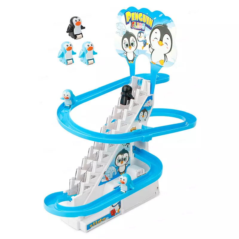 Electric Penguin Slide Racing Track Set With Light & Music