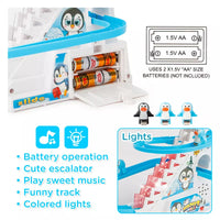 Electric Penguin Slide Racing Track Set With Light & Music