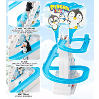 Electric Penguin Slide Racing Track Set With Light & Music
