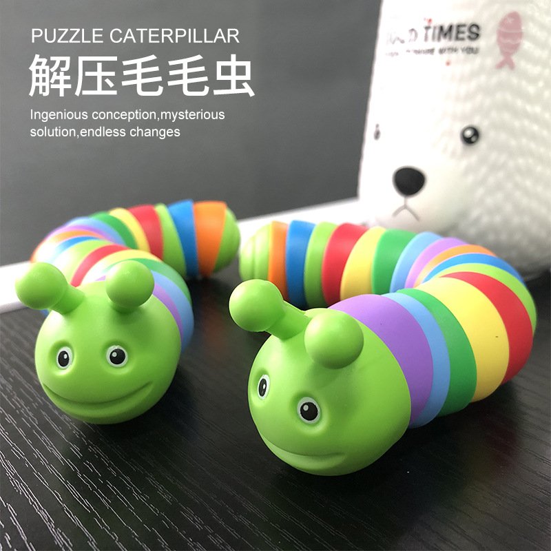 Cute Mini Twisting Colorful Caterpillar Toy