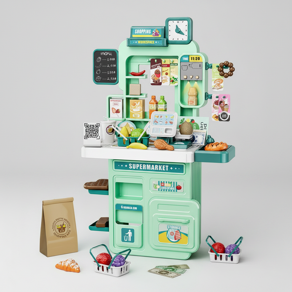 65Pcs Kids Pretend Play Supermarket Set