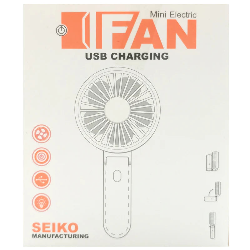 Rotate-able Electric Charging Handheld Fan With Lights