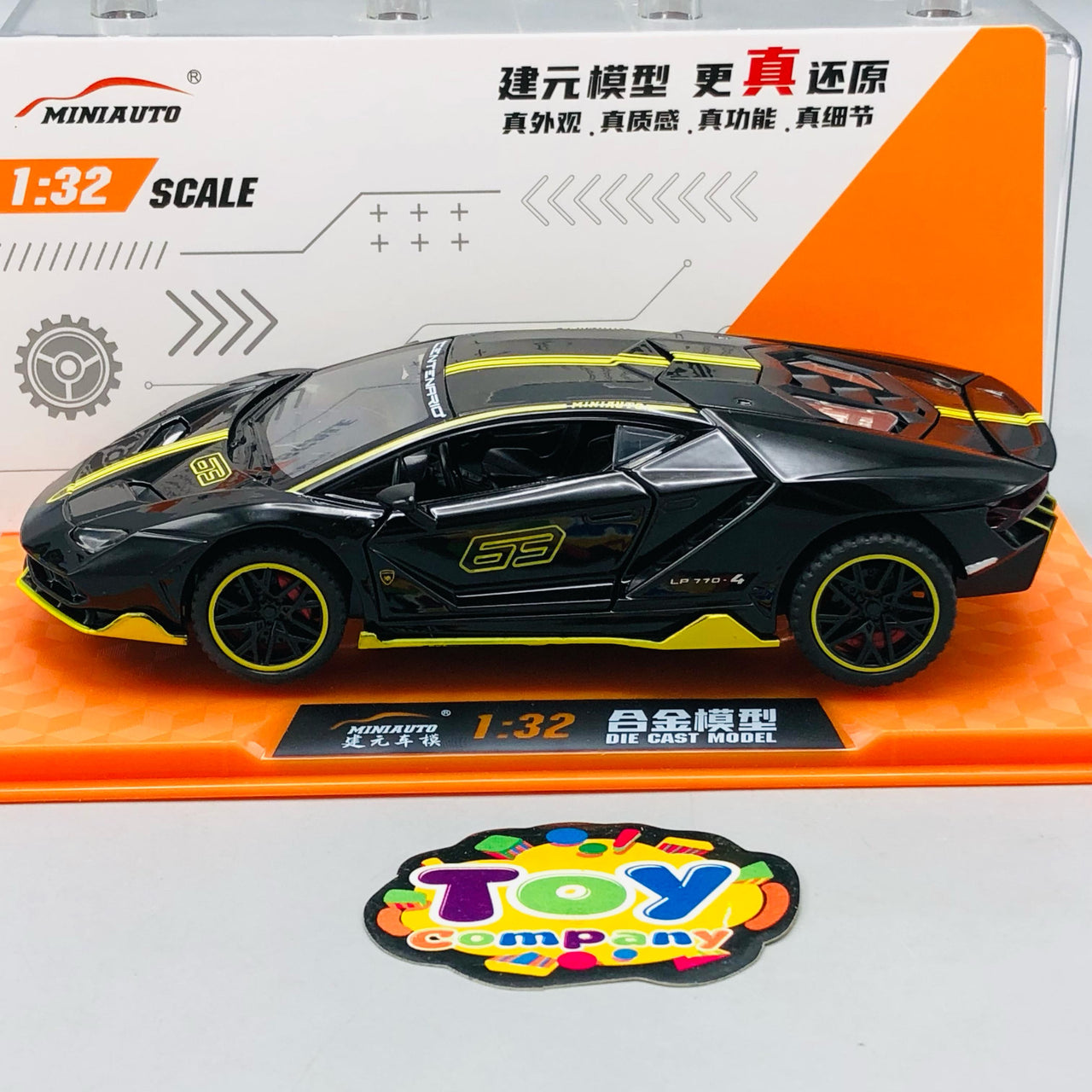 1:32 Diecast Lamborghini Centenario With Acrylic Display Box - Black