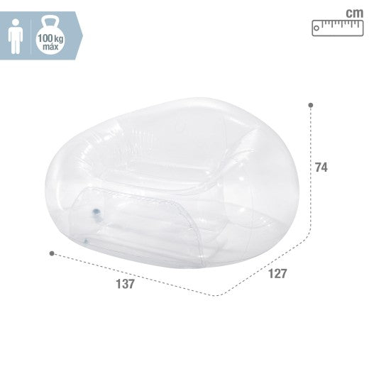 INTEX Transparent White Beanless Bag Chair 127x137x74cm