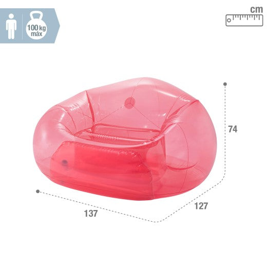 INTEX Transparent Pink Beanless Bag Chair 127x137x74cm