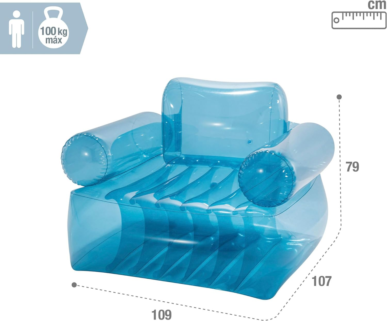 INTEX Blue Armchair Transparent Sofa 43"X42"X31"