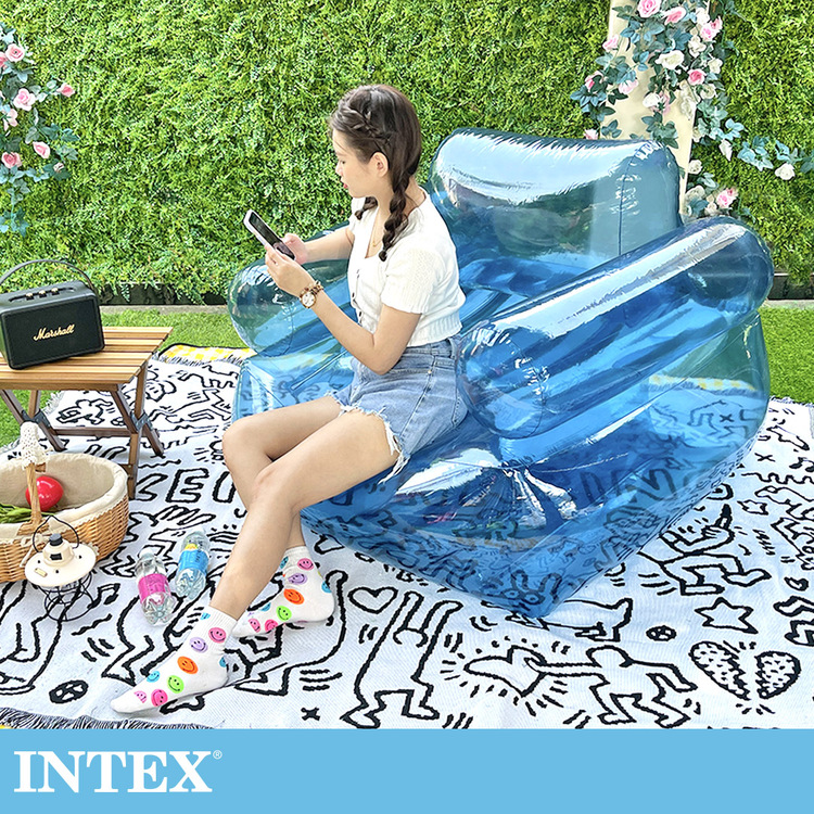 INTEX Blue Armchair Transparent Sofa 43"X42"X31"