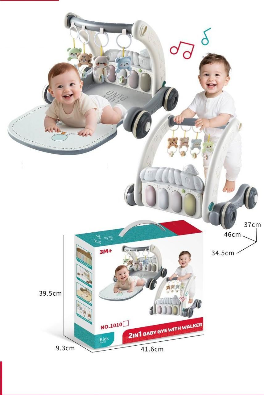 2in1 Baby Musical Piano Play Gym - Gray