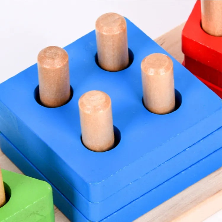 Wooden Building Blocks & 5 Sets Of Column